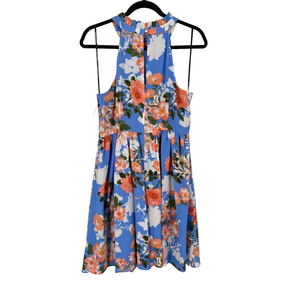 Vince Camuto dress floral print fit flare blue size 10 - Picture 3 of 6